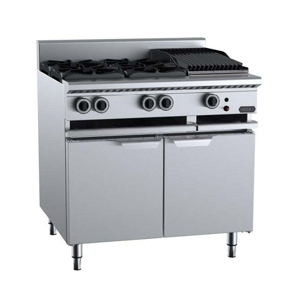 B+S Verro VBT-SB4-CBR3 Gas Combination Four Open Burners & 300mm Char Broiler Mattys