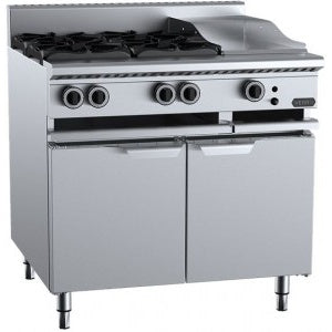 Verro Combination Tops Four Open Burners & 300mm Grill Plate Bench Mounted VBT-SB4-GRP3BM Mattys