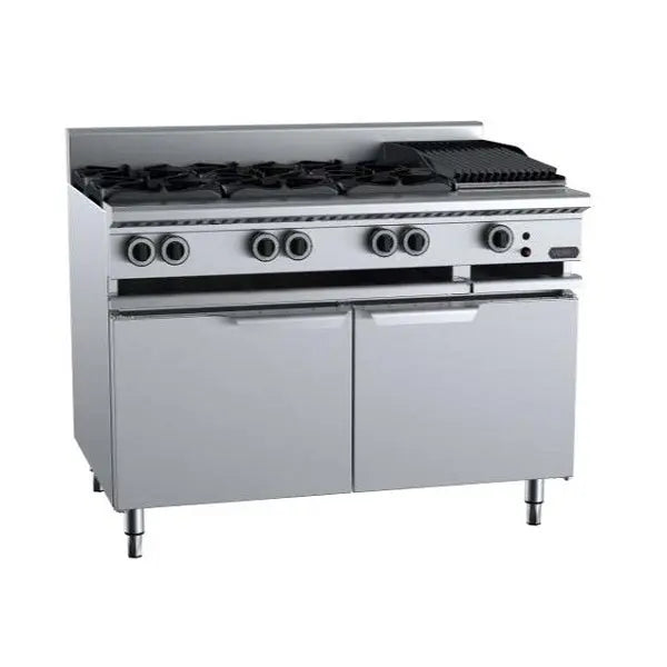 B+S Verro Gas Combination Six Open Burners & 300mm Char Broiler - VBT-SB6-CBR3 Mattys