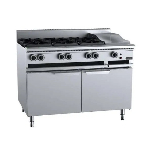 Cook Tops B+S Verro Gas Combination Six Open Burners & 300mm Grill Plate - VBT-SB6-GRP3 Mattys