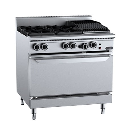 B+S Verro VOV-SB4-CBR3 - Gas Four Open Burners & 300mm Char Broiler with Oven Mattys