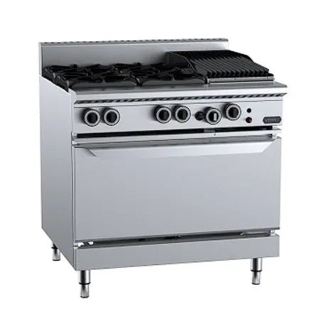 B+S Verro - Gas Four Open Burners & 300mm Char Broiler with Oven - VOV-SB4-CBR3 Mattys