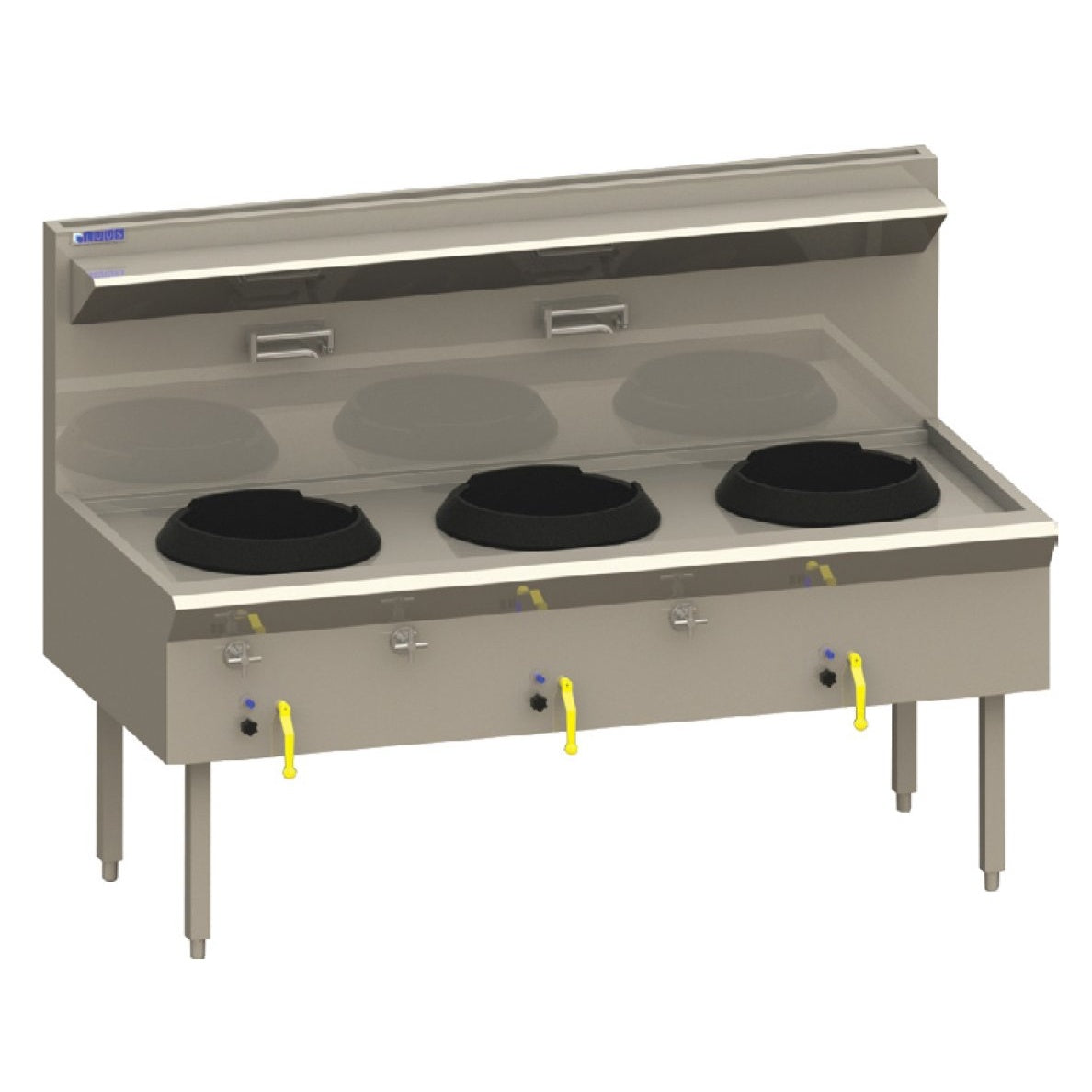 Luus Traditional Wok With 3 Chimney Burners (Natural Gas Or LPG) Asian Series - WF-3C Mattys