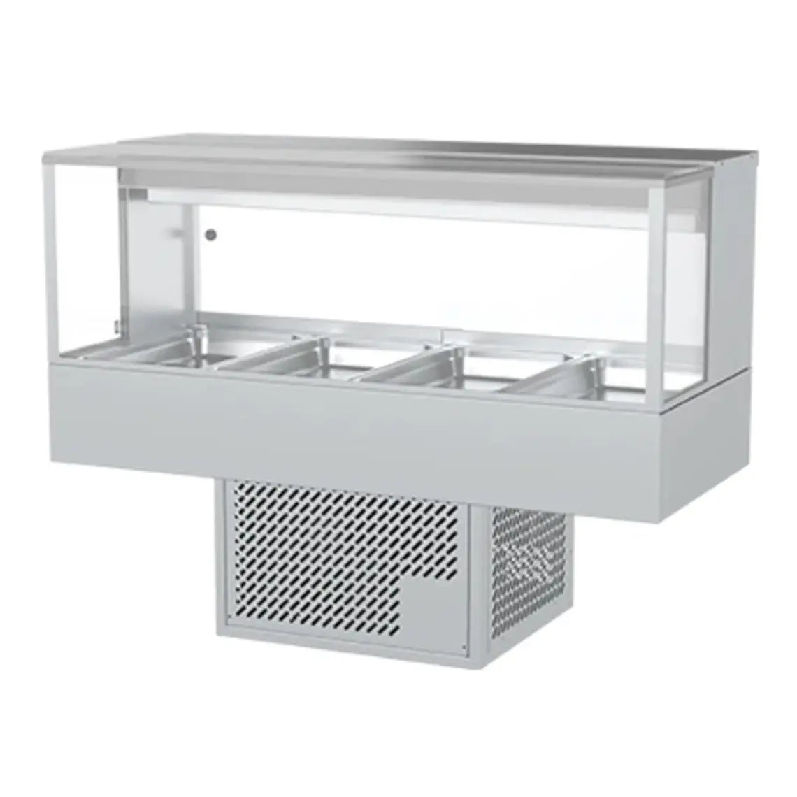 Woodson WR.CFSQ24 Square Glass Cold Food Display - 4 Bays Mattys