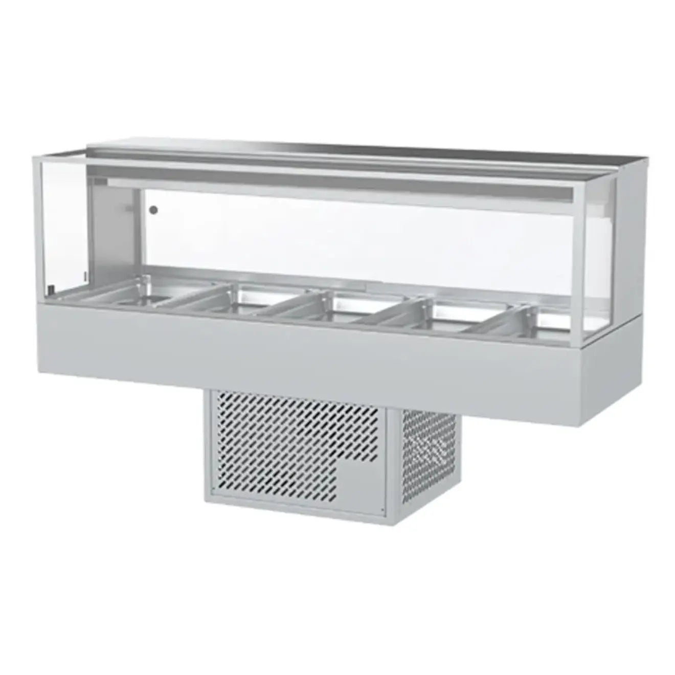 Woodson WR.CFSQ25 Square Glass Cold Food Display - 5 Bays Mattys