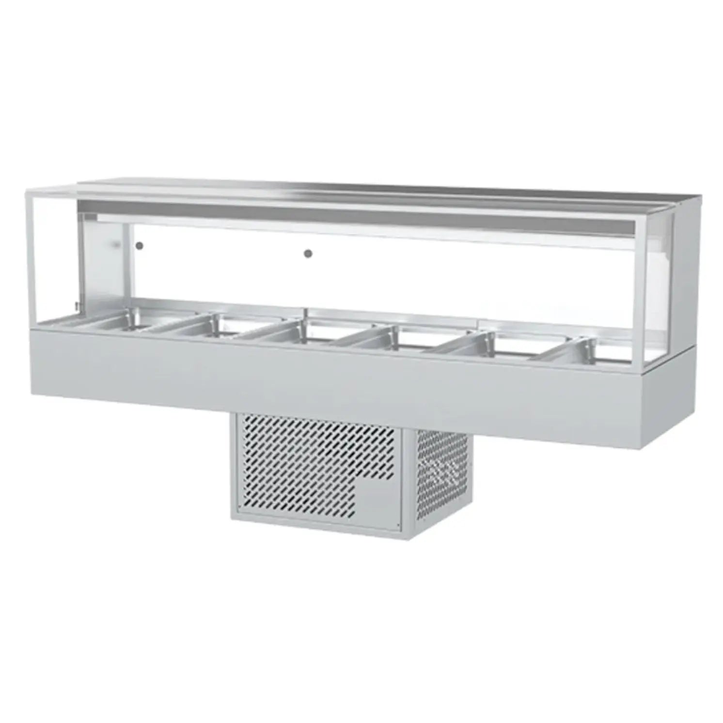 Woodson WR.CFSQ26 Square Glass Cold Food Display - 6 Bays Mattys