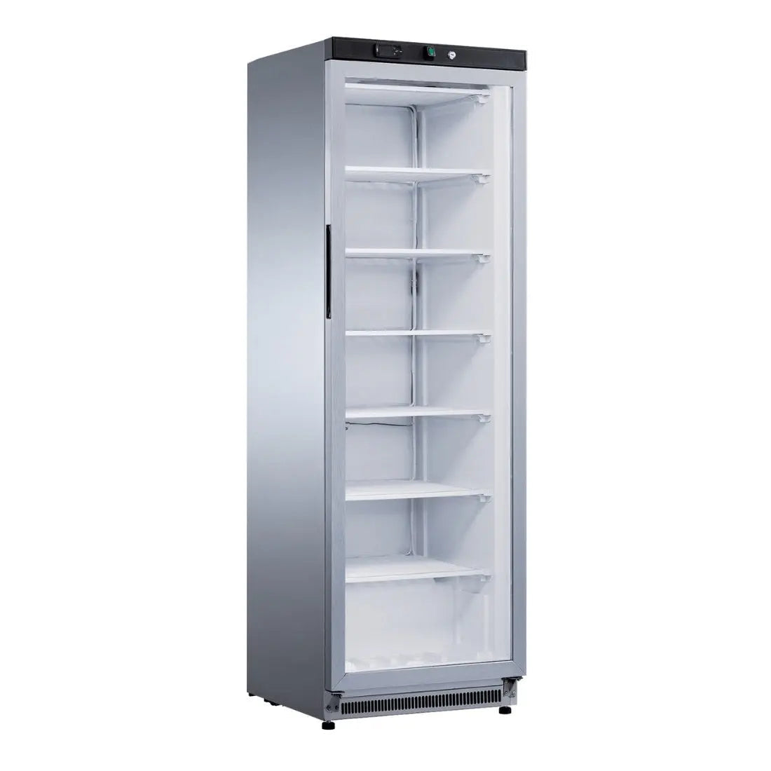 F.E.D Thermaster XF400SG Stainless Steel Upright Static Display Freezer Mattys