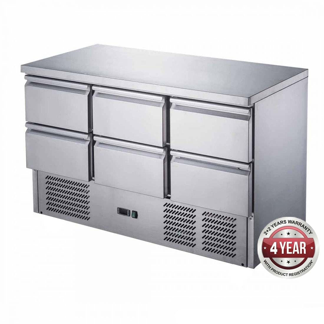 F.E.D. FEDX Six Drawer Compact Workbench Fridge XGNS13006D Mattys