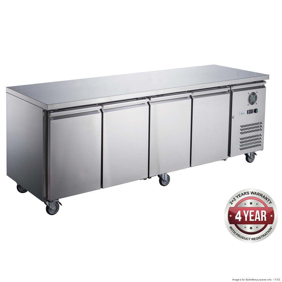 F.E.D. XUB7C22S4V FED-X S/S Four Door Bench Fridge Mattys