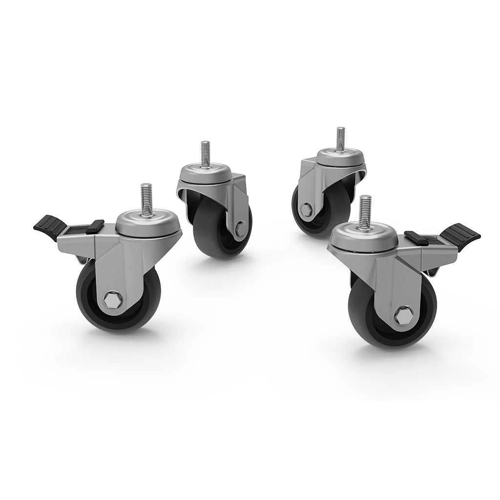 UNOX Wheels Kit with Safety Chains (XUC010) β a commercial kitchen equipment accessory, supplied by Matty's.