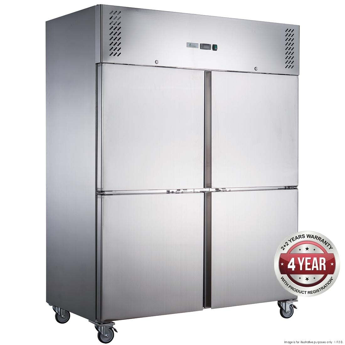 F.E.D. XURC1200S2V FED-X S/S Four Door Upright Fridge Mattys