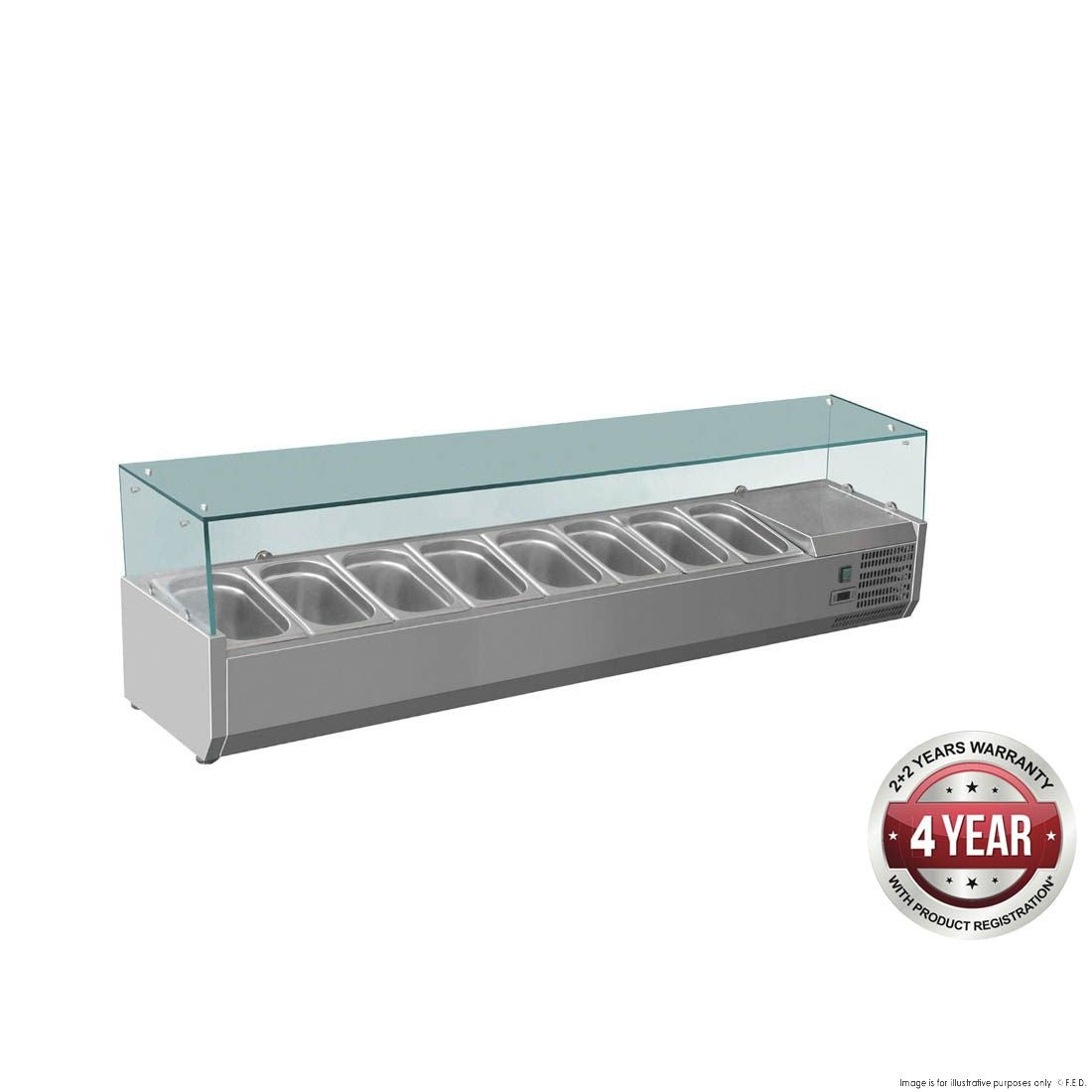 Refrigeration F.E.D. FEDX Flat Glass Salad Bench XVRX1800/380 Mattys