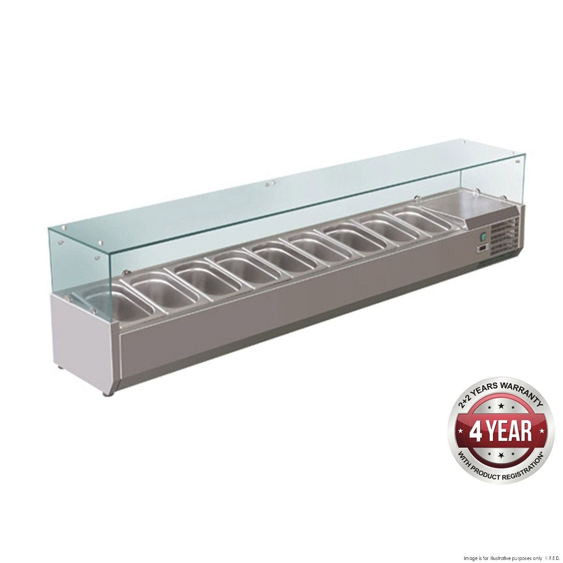 Refrigeration F.E.D. FED-X - Flat Glass Salad Bench - XVRX2000/380 Mattys