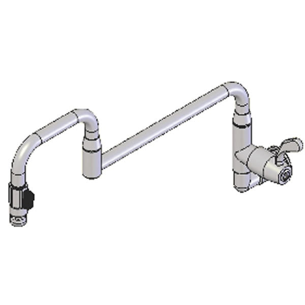 Dishwashing Yellow Tapware Wall Mount Pot & Kettle Filling Faucet Double Jinted With Spout On-Off Control 457mm Swing Arm - Y2047 Mattys