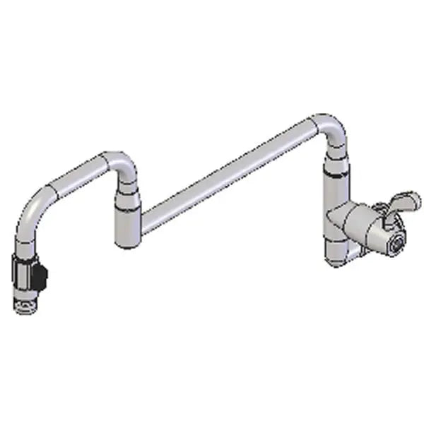 Dishwashing Yellow Tapware Wall Mount Pot & Kettle Filling Faucet Double Jinted With Spout On-Off Control 457mm Swing Arm - Y2047 Mattys