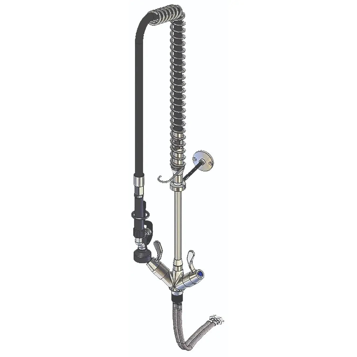 Dishwashing Yellow Tapware Deck Mount Pre Rinse Assembly with Y729 Gun Overall Height 980mm - YH041 Mattys