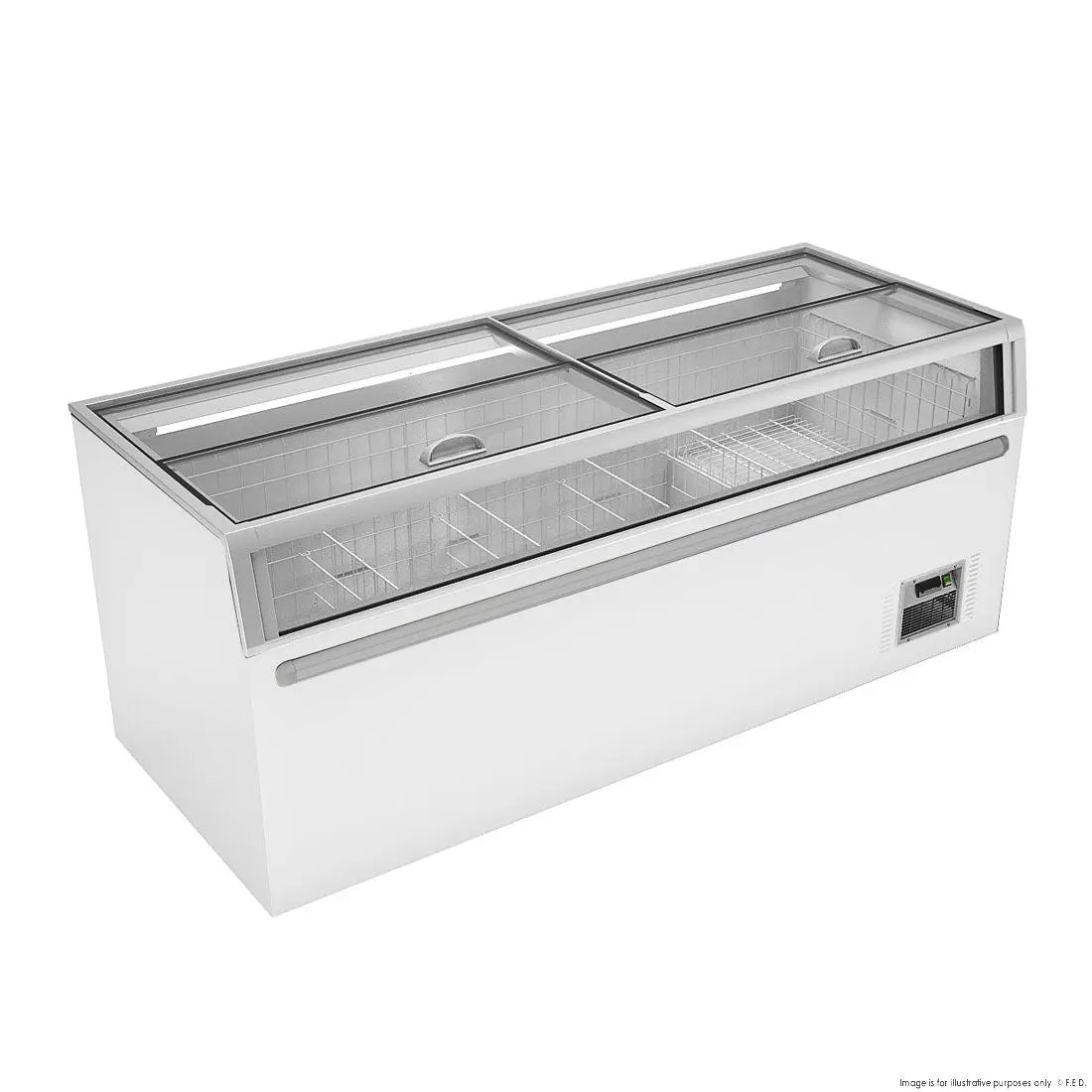 F.E.D. Thermaster ZCD-L210G 900L Supermarket Island Freezer with Glass Sliding Lids Mattys