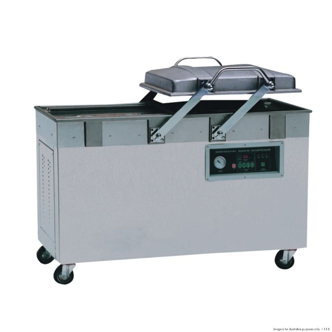 F.E.D. ZJ-VM500S2C Yasaki Commercial Floor Type Double Chamber Vacuum Packing Machine Mattys