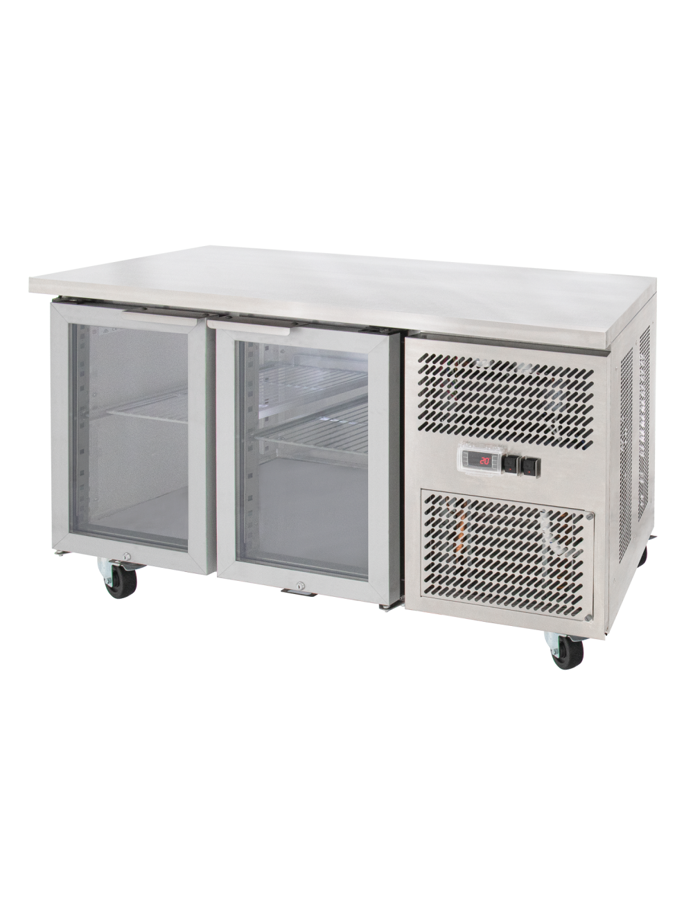Airex Countertop 2 Glass Door Fridge with Height Increase Spacer - AXR.UCGN.2G.900H Airex