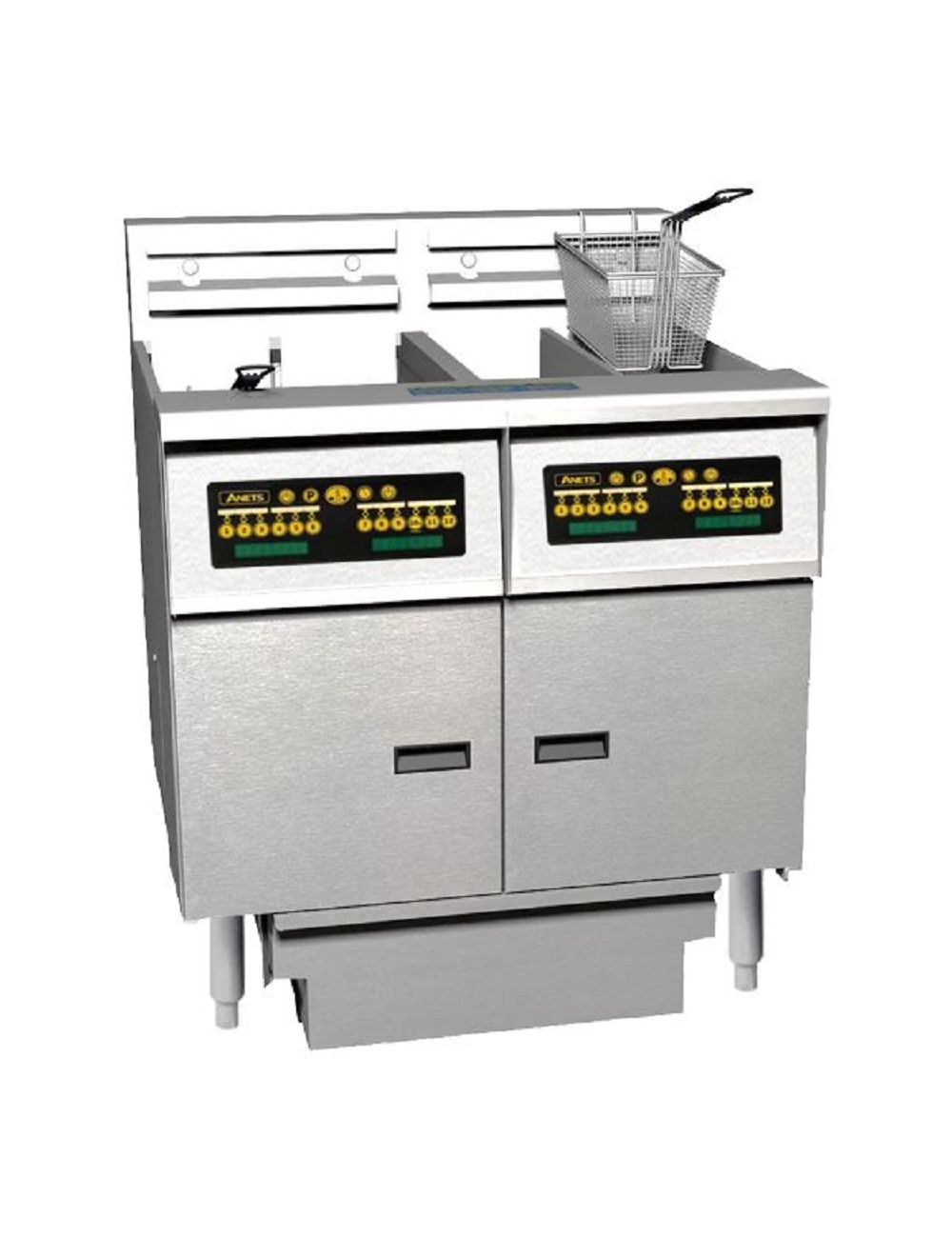 Anets Platinum Series Electric 2 Bank Fryer- Filter Drawer Computer Control - FDAEP214C Anets