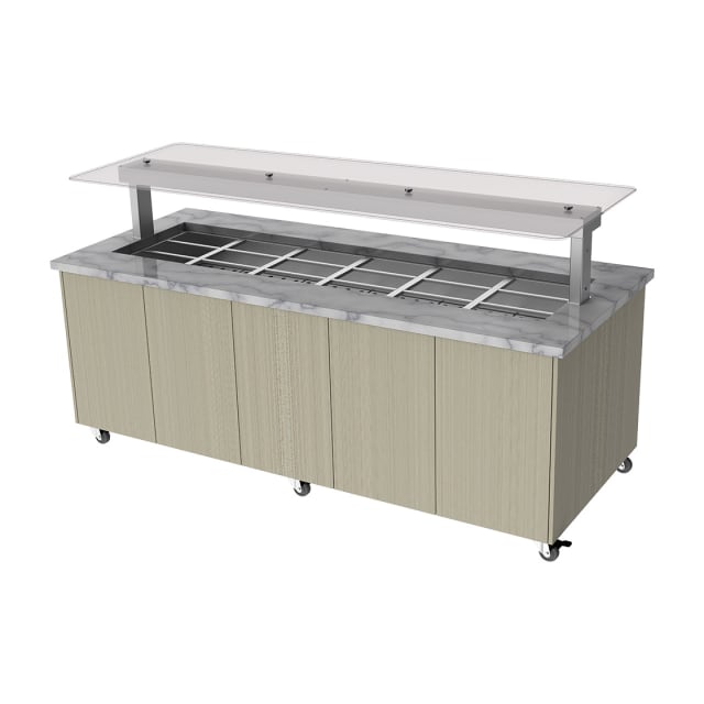 Culinaire Heated Mobile Island Buffet - 6 Module CH.IBGJ.BMC.U.GSF.6 Culinaire