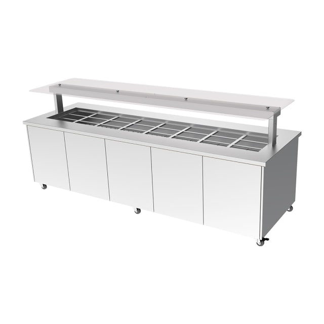 Culinaire Heated Mobile Island Buffet - 8 Module CH.IBSS.BMC.U.GSF.8 Culinaire