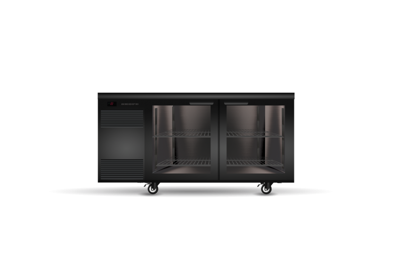 SKOPE BackBar 2 Glass Swing Door CounterLine Fridge CL.2.GSW - Black SKOPE