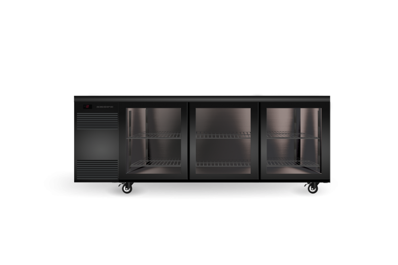 SKOPE BackBar 3 Glass Sliding Door CounterLine Fridge CL.3.GSL.r - Black SKOPE