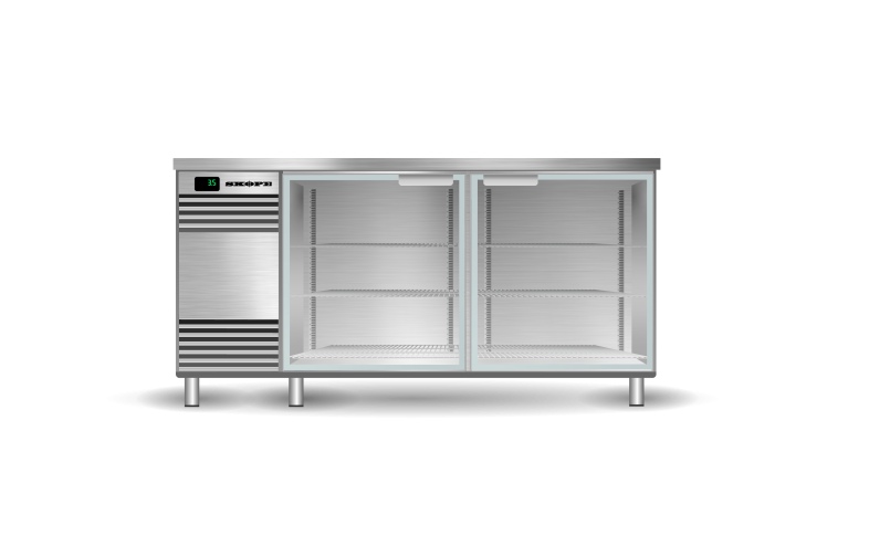 SKOPE BackBar 2 Glass Swing Door Glass Chiller GC.2.GSW - Stainless Steel SKOPE