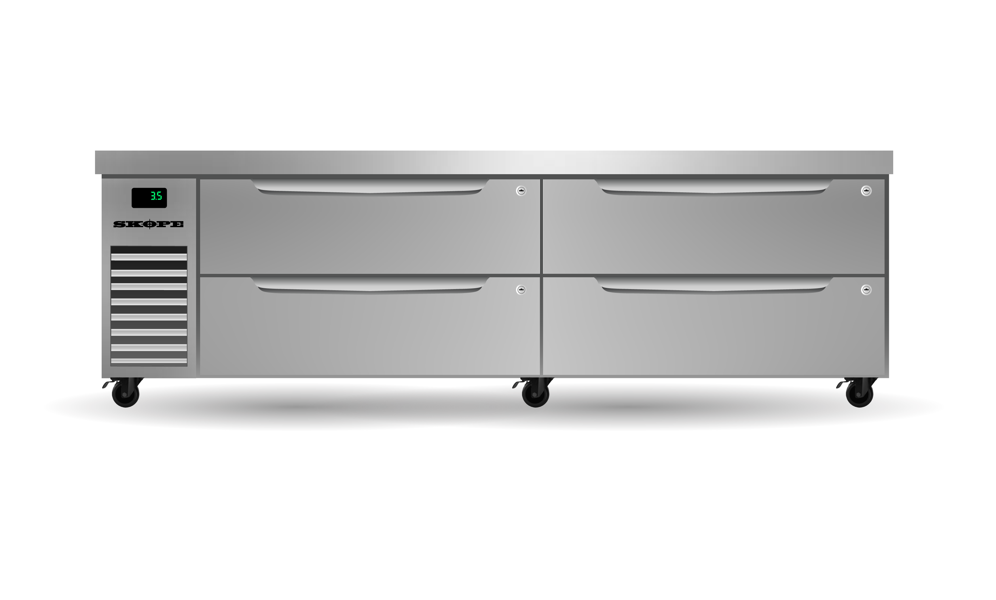 ProSpec 2 Bay GN 2/1 ChefBase Storage Fridge