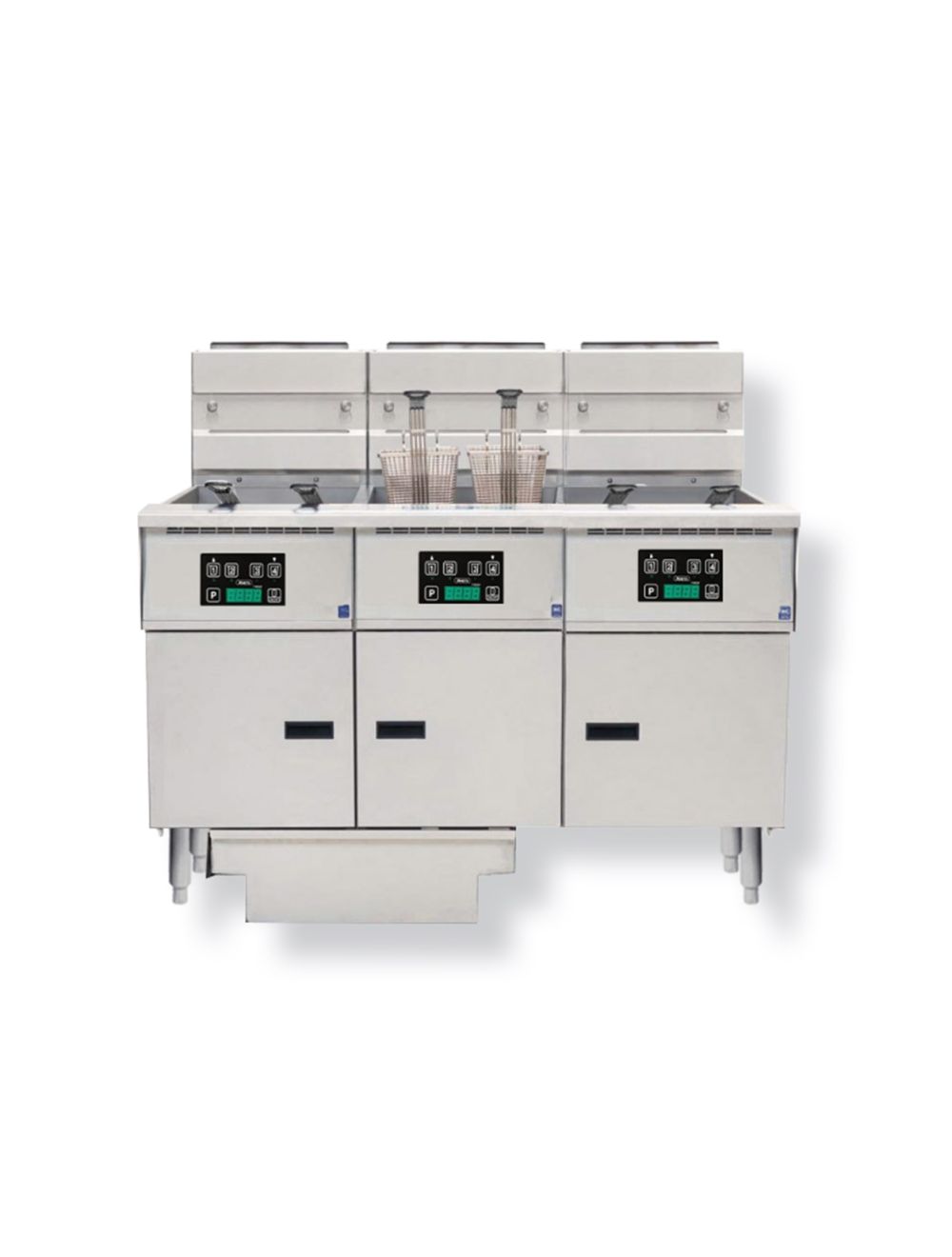 Anets Platinum 55 Series Gas 3 Fryer Filter Drawer System Digital Control - FDAGP355D Anets