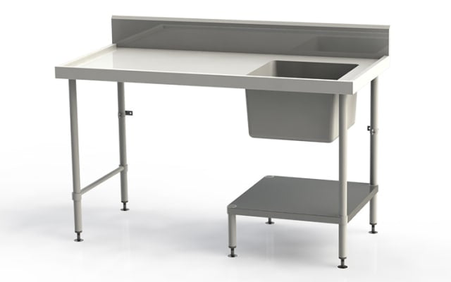Simply Stainless Undercounter Dishwash Bench with Splashback - SS05.7.1500L.DWB Simply Stainless