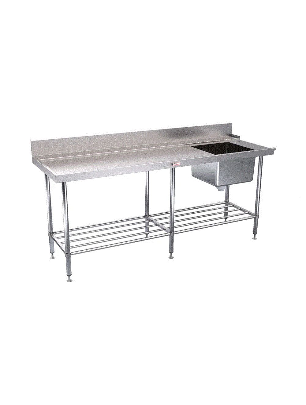 Simply Stainless SS08.7.2100.L Single Sink Dishwasher Inlet Bench (700 Series) - 2100mm - SS08.7.2100L Simply Stainless