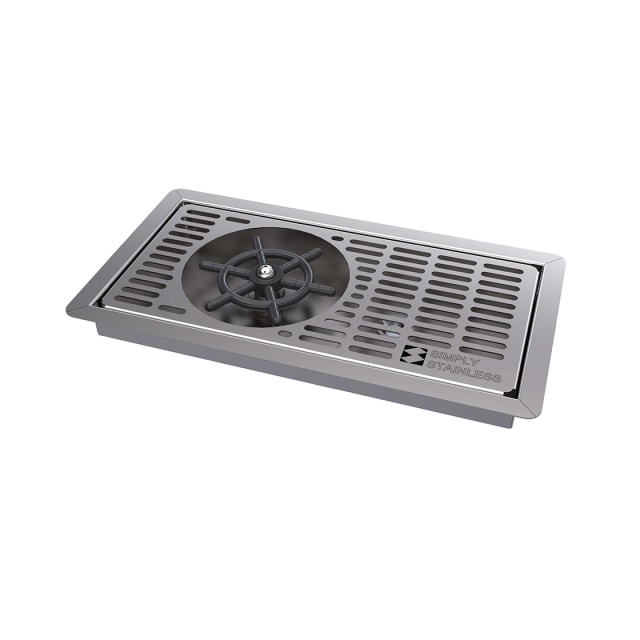 Simply Stainless Drop-In Drip Tray with Glass Rinser - SBM.DT.GR.0300 Simply Stainless