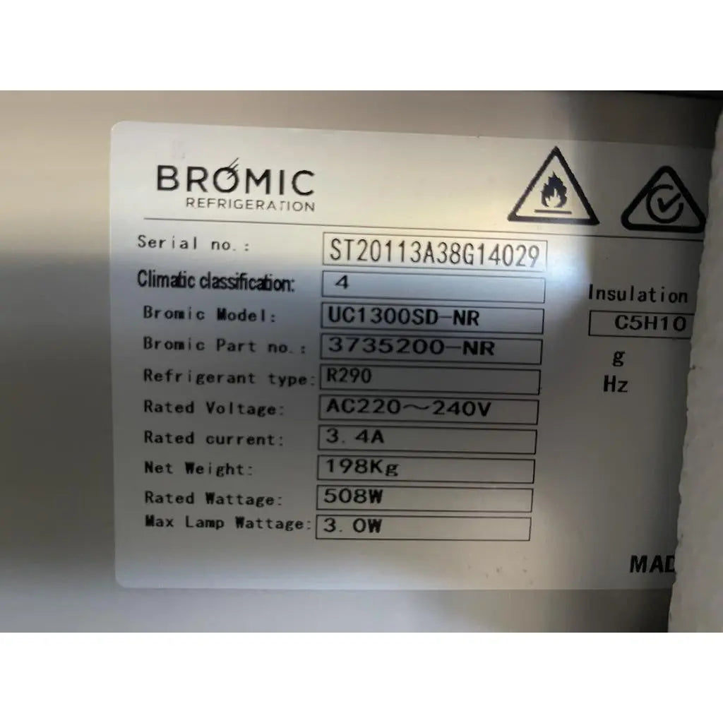 Bromic UC1300SD 1300L 2 Door SS Gastronorm Storage Chiller - ss-UC1300SD-1 Mattys