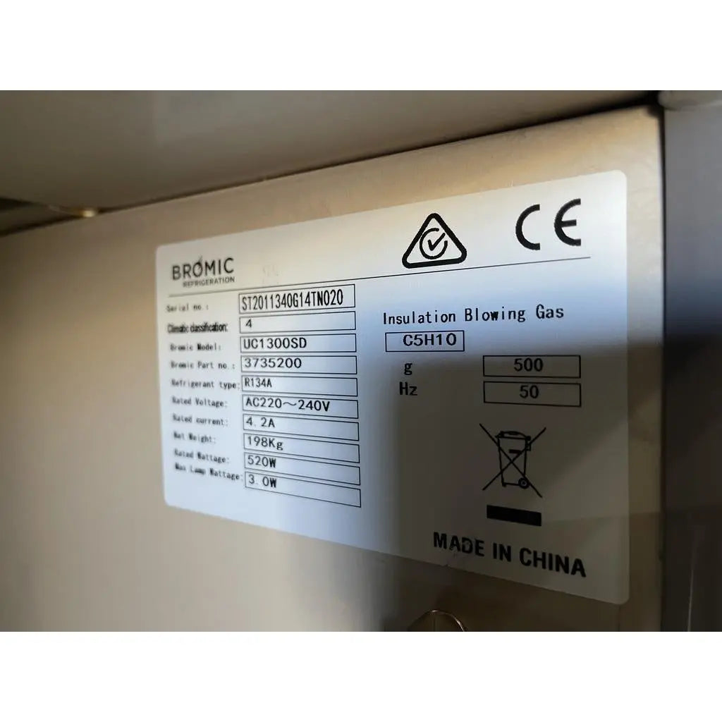 Bromic UC1300SD 1300L 2 Door SS Gastronorm Storage Chiller Mattys