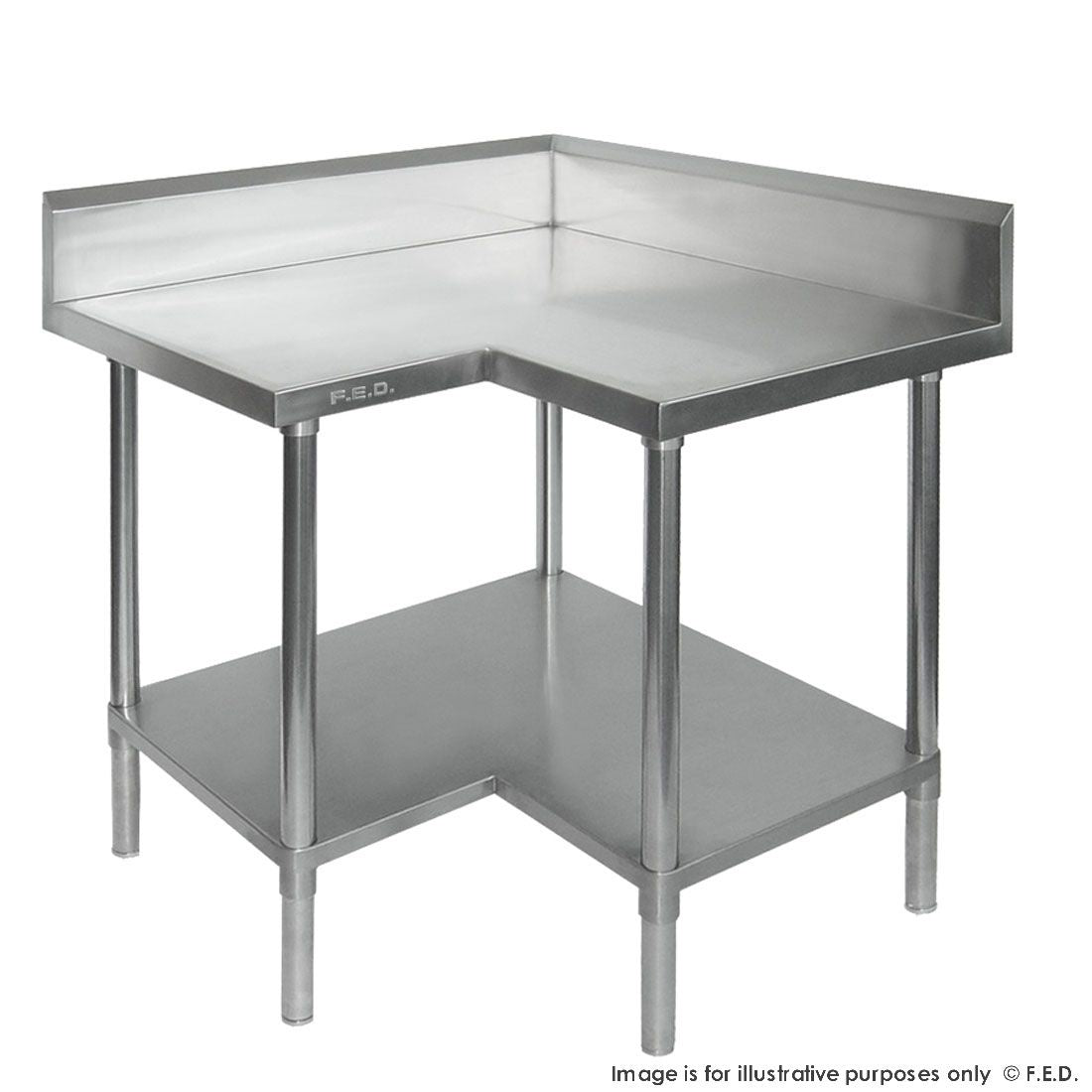 F.E.D. Modular Systems 0900-6-WBCB - Economic Corner Workbench,100mm Splashback & Undershelf Mattys