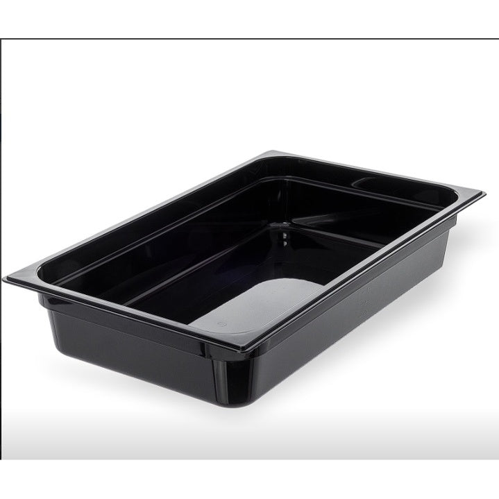 Shelving 10201B03 - StorPlus Polycarbonate Food Pan Full-Size, 4" Deep - Black Mattys