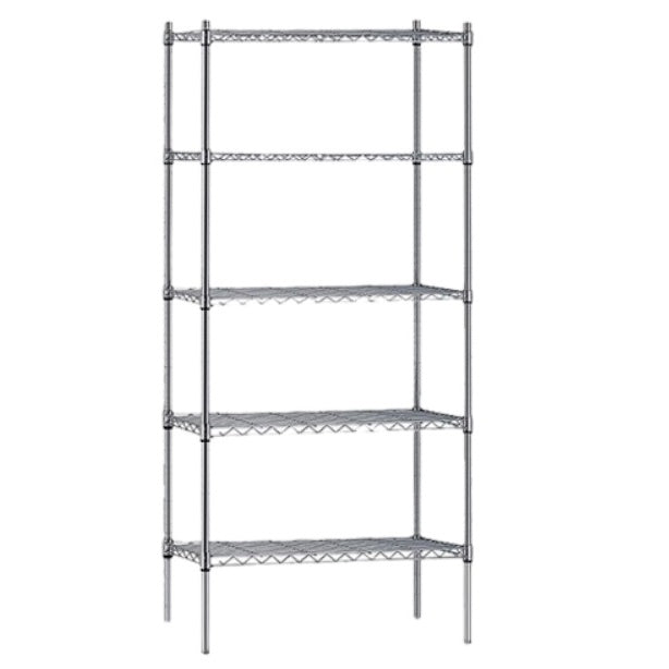 Shelving Atlas 5 Shelf Wire Shelving Kit 1520x455mm - 18607EPL5 Mattys