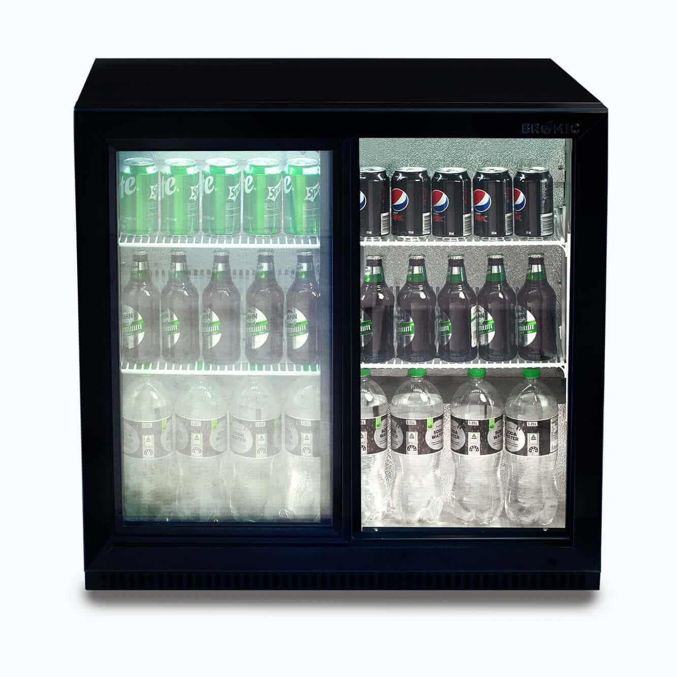 Bromic Back Bar Fridge - 190L - 2 Doors - Sliding 3736072-1