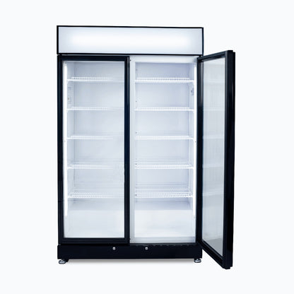 Bromic Upright Display Fridge - 885L - 2 Doors - Flat Glass - Black 3736259-NR