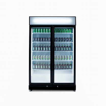 Bromic Upright Display Fridge - 885L - 2 Doors - Flat Glass - Black 3736259-NR