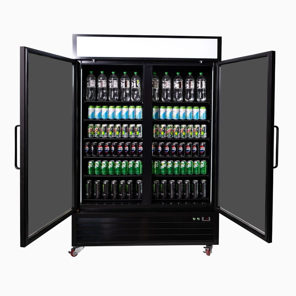 Bromic Upright Display Fridge 1266L - 2 Door - Flat Glass - Lightbox 3736261-NR