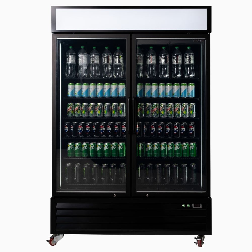 Bromic Upright Display Fridge 1266L - 2 Door - Flat Glass - Lightbox 3736261-NR