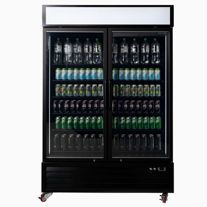 Bromic Upright Display Fridge 1266L - 2 Door - Flat Glass - Lightbox 3736261-NR
