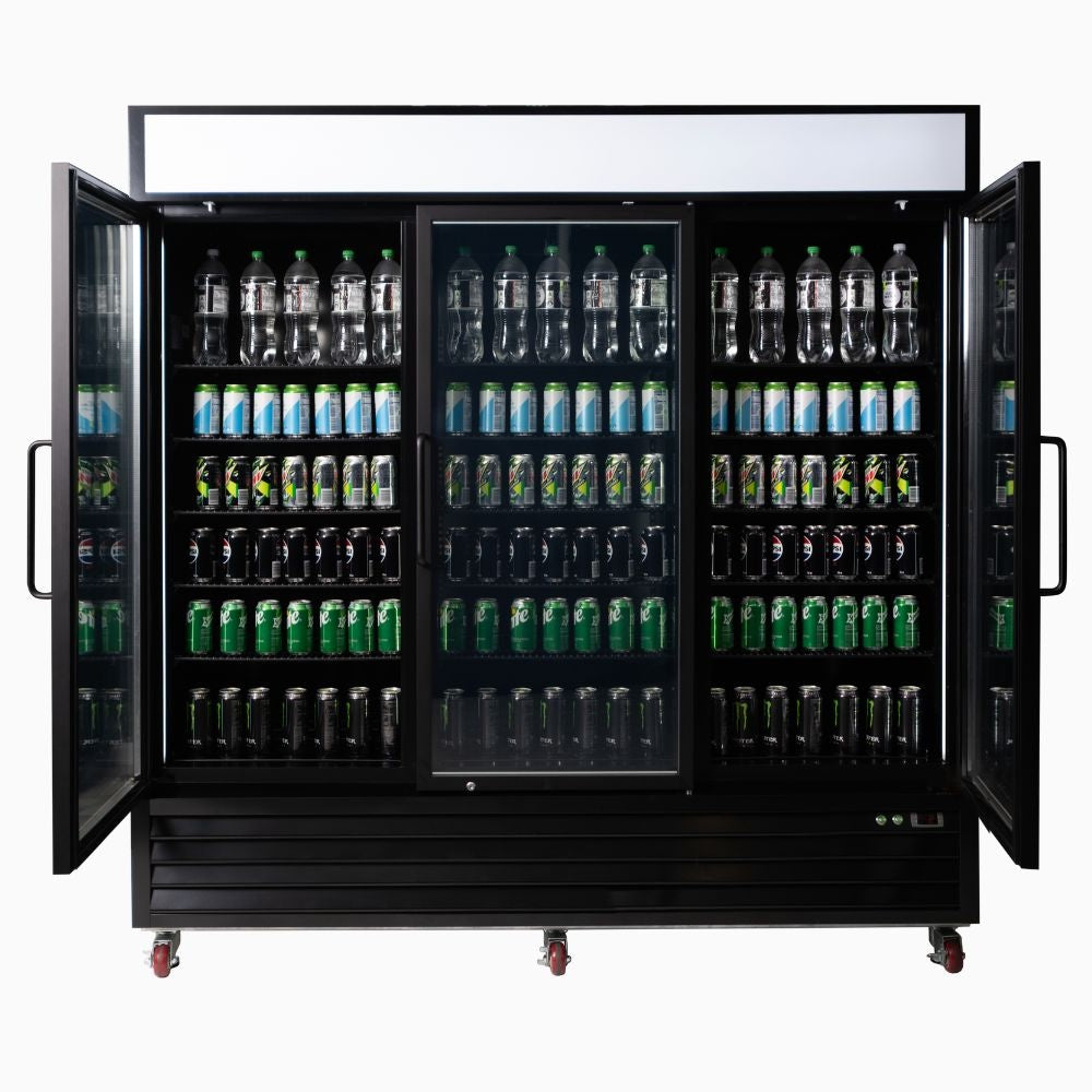 Bromic Upright Display Fridge 1980L - 3 Door - Flat Glass - Lightbox 3736262-NR