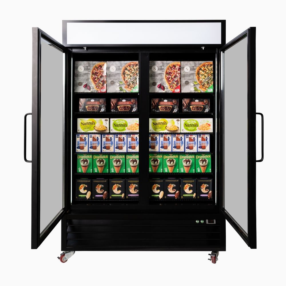 Bromic Upright Display Freezer 1266L - 2 Door - Flat Glass - Lightbox 3736264-NR