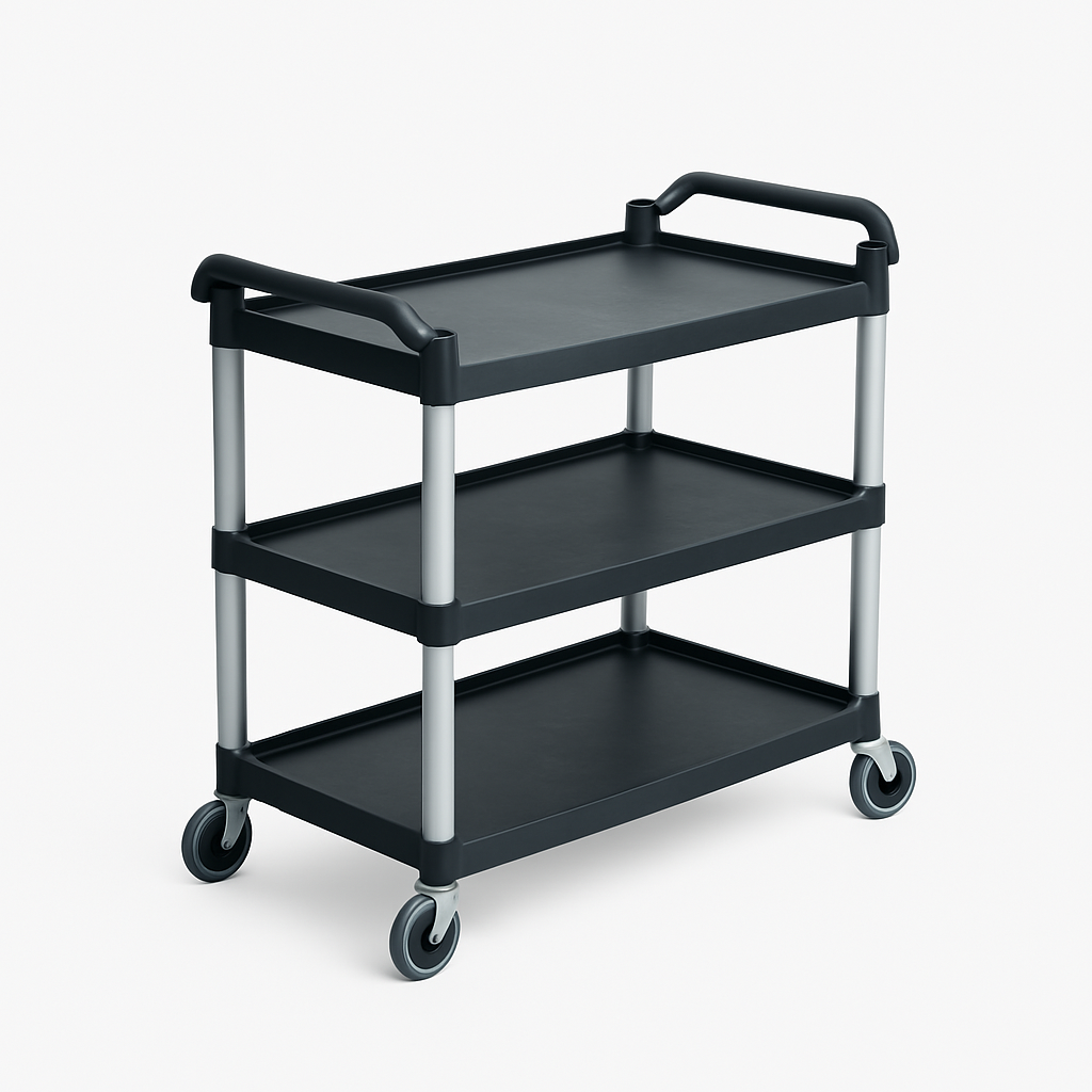 brand-kitchen-knock KitchenKnock 394442 black plastic trolley 3 tiers medium duty (AF Kitchen Knock