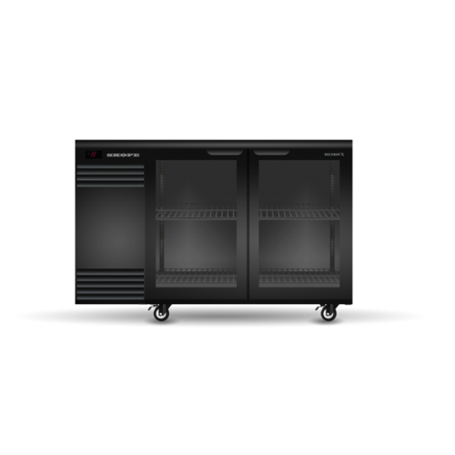 SKOPE BackBar 2 Glass Swing Door Fridge BB.2.GSW.r-B - Black SKOPE