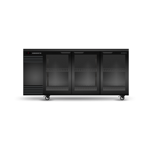 SKOPE BackBar 3 Heated Glass Swing Door Fridge BB.3.GSW.Tr-B - Black SKOPE